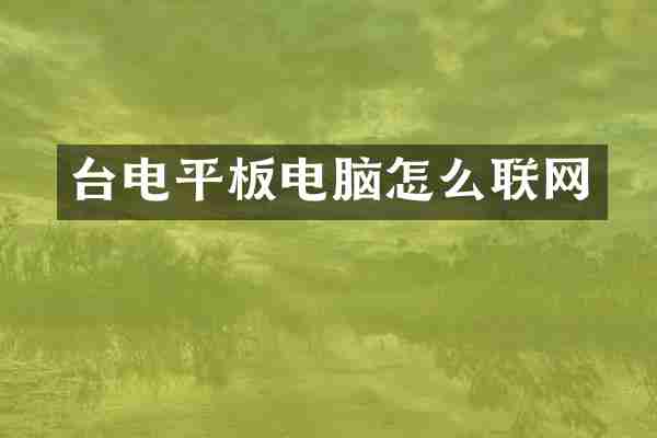 台电平板电脑怎么联网