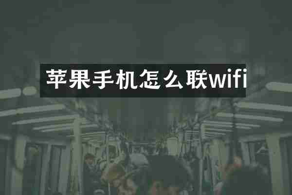 苹果手机怎么联wifi