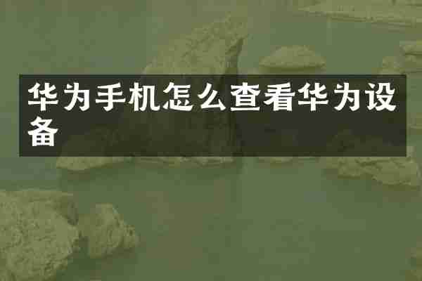 华为手机怎么查看华为设备