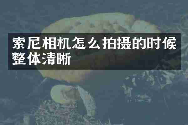 索尼相机怎么拍摄的时候整体清晰
