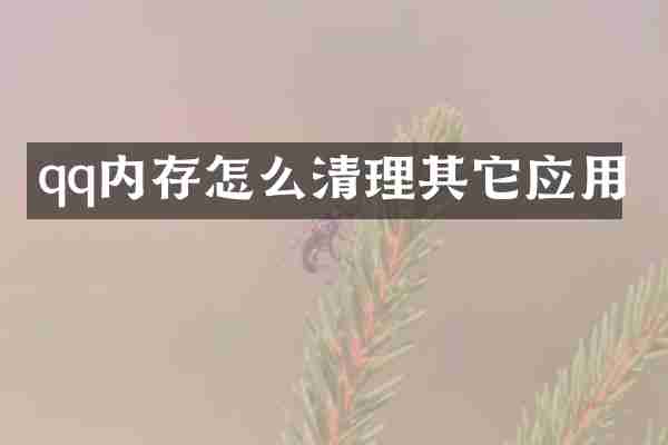 qq内存怎么清理其它应用
