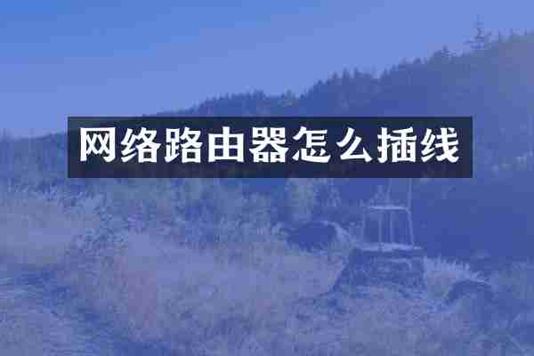 网络路由器怎么插线