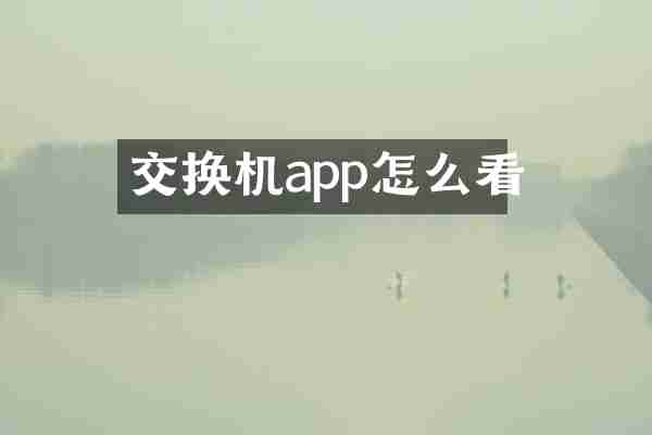 交换机app怎么看