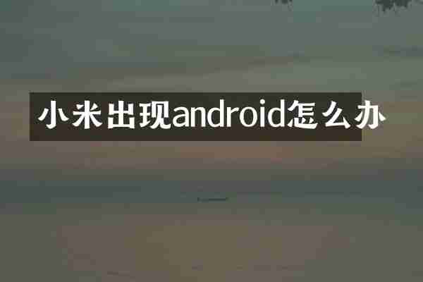 小米出现android怎么办