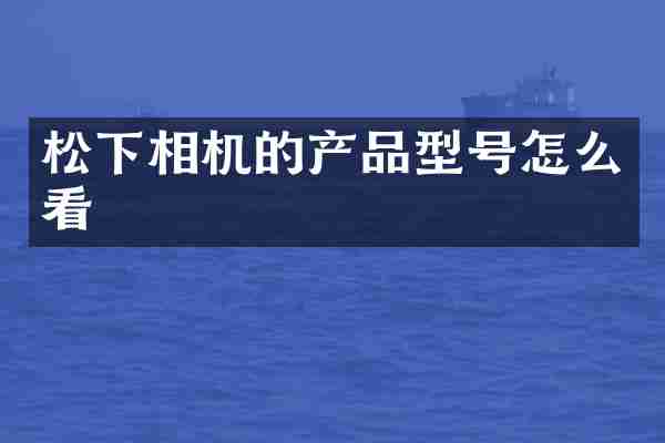 松下相机的产品型号怎么看