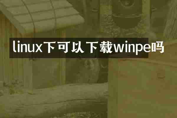linux下可以下载winpe吗