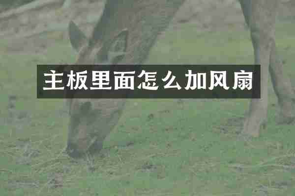 主板里面怎么加风扇