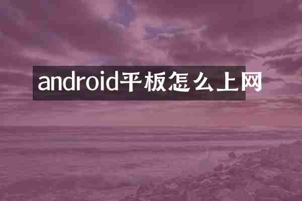 android平板怎么上网