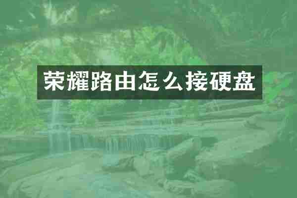 荣耀路由怎么接硬盘