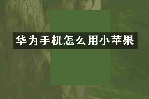 华为手机怎么用小苹果