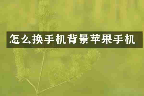 怎么换手机背景苹果手机