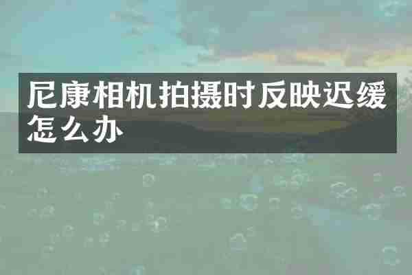 尼康相机拍摄时反映迟缓怎么办