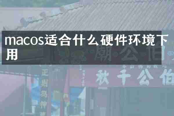 macos适合什么硬件环境下使用