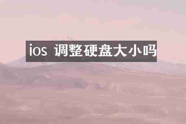 ios 调整硬盘大小吗