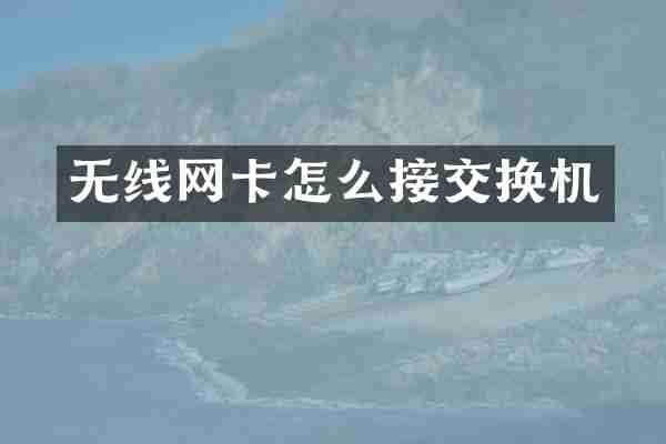 无线网卡怎么接交换机