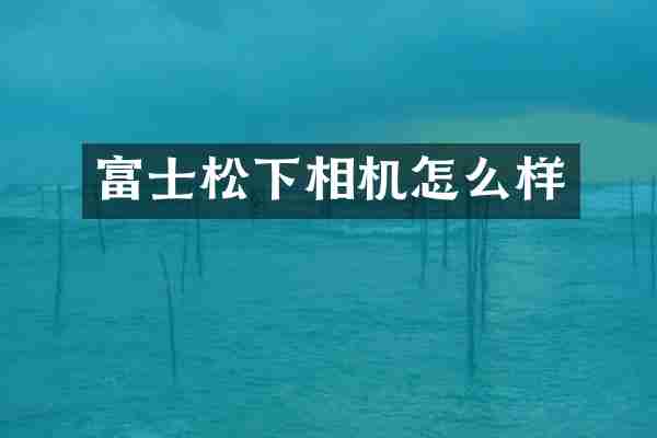 富士松下相机怎么样