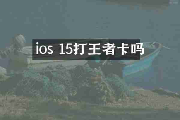 ios 15打王者卡吗