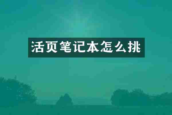 活页笔记本怎么挑