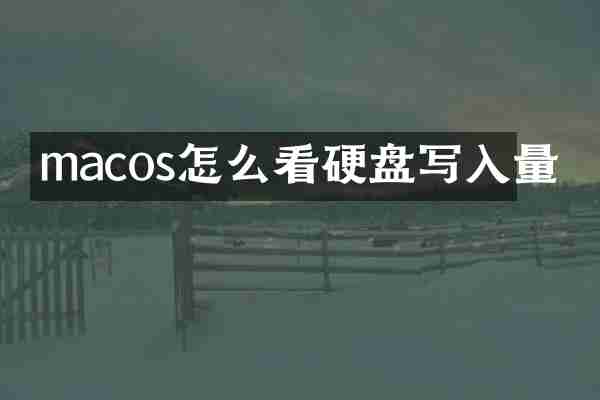 macos怎么看硬盘写入量