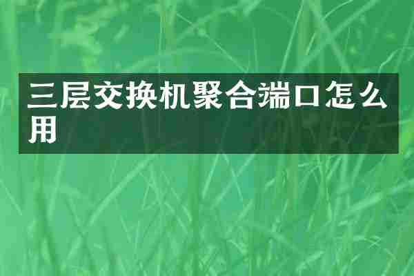 三层交换机聚合端口怎么用