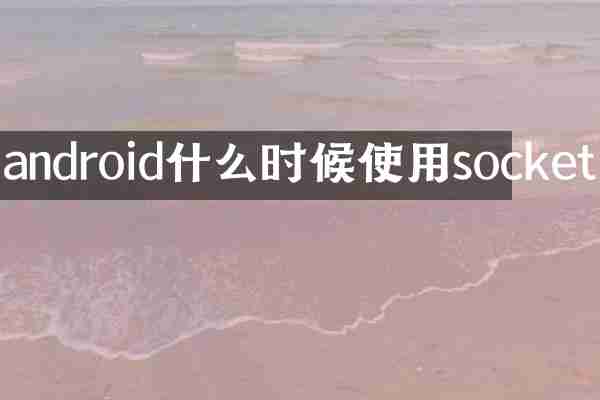 android什么时候使用socket