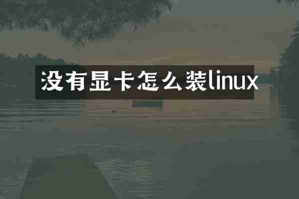 没有显卡怎么装linux