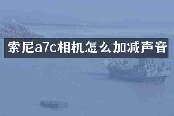 索尼a7c相机怎么加减声音