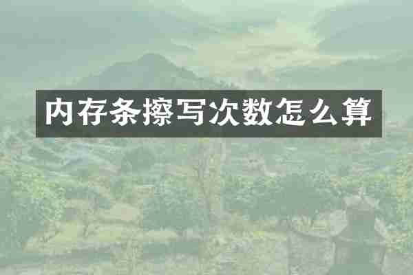 内存条擦写次数怎么算