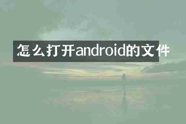 怎么打开android的文件
