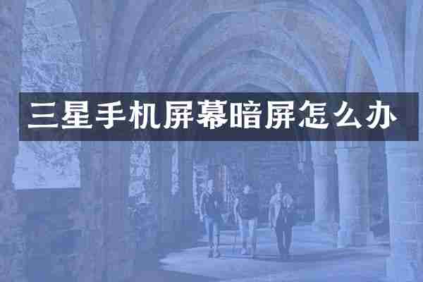 三星手机屏幕暗屏怎么办