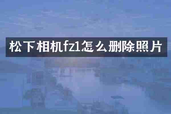 松下相机fz1怎么删除照片