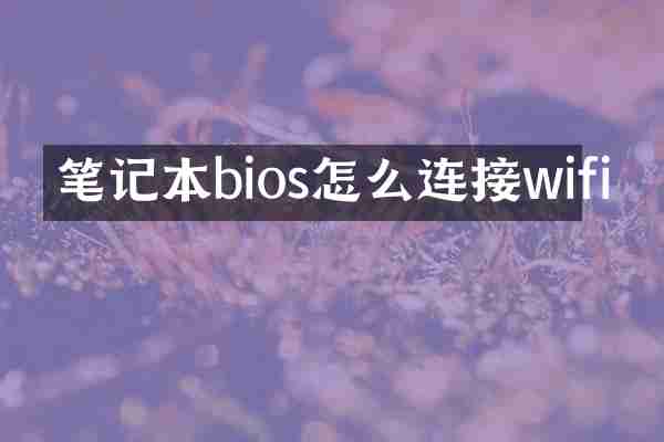 笔记本bios怎么连接wifi