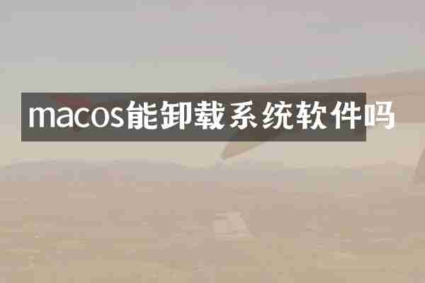 macos能卸载系统软件吗