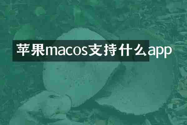 苹果macos支持什么app