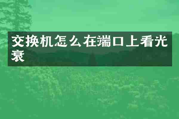 交换机怎么在端口上看光衰