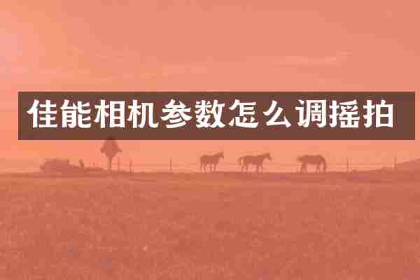 佳能相机参数怎么调摇拍