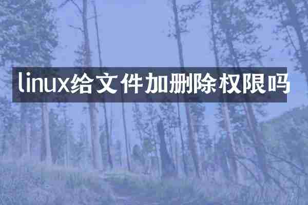 linux给文件加删除权限吗