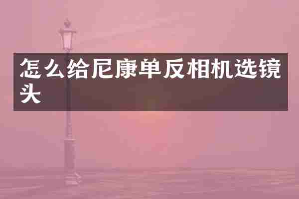 怎么给尼康单反相机选镜头