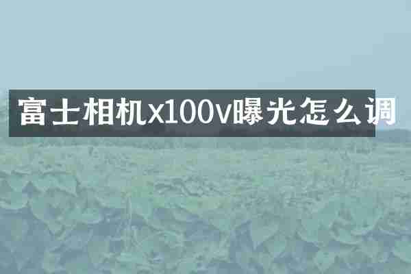富士相机x100v曝光怎么调