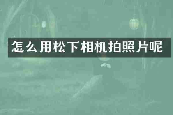 怎么用松下相机拍照片呢