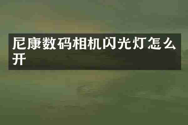 尼康数码相机闪光灯怎么开
