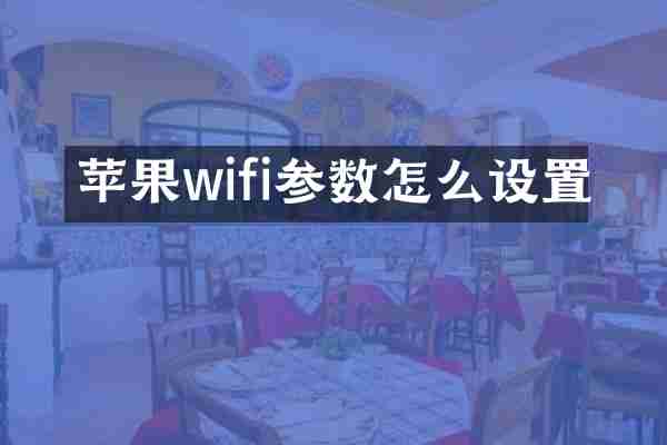 苹果wifi参数怎么设置