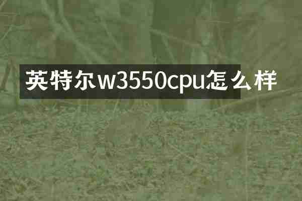 英特尔w3550cpu怎么样