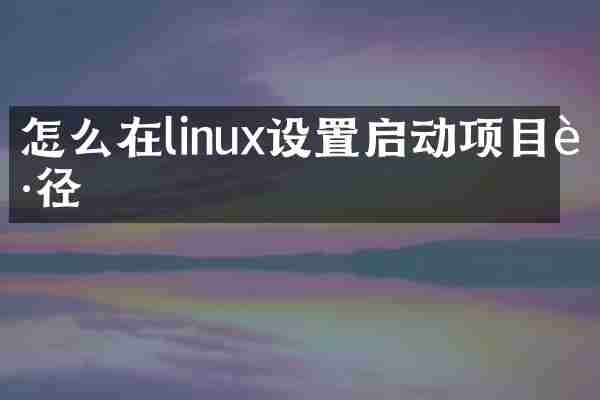 怎么在linux设置启动项目路径