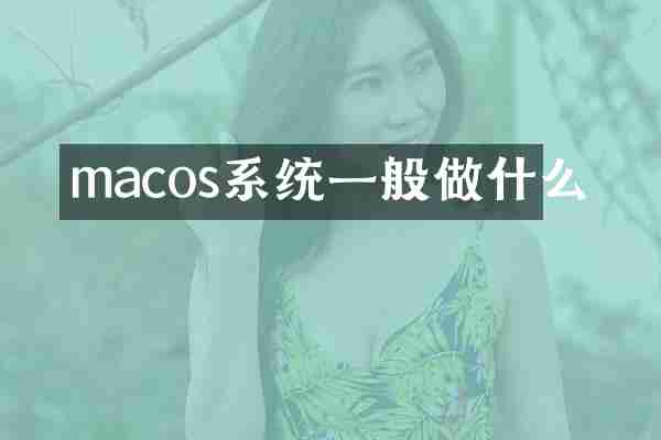 macos系统一般做什么
