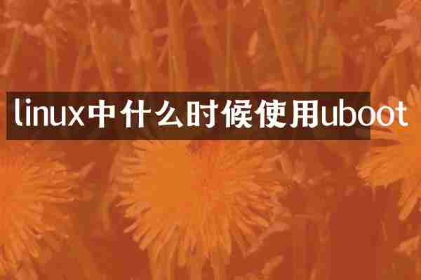 linux中什么时候使用uboot