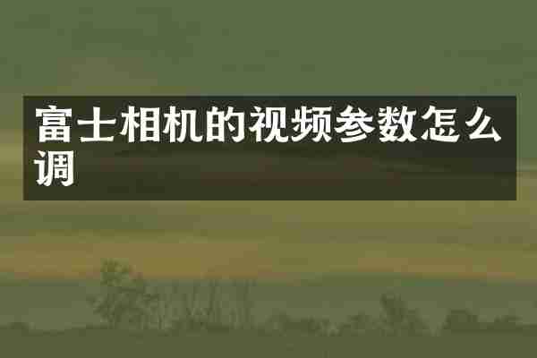 富士相机的视频参数怎么调
