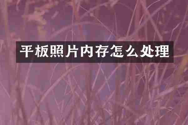 平板照片内存怎么处理