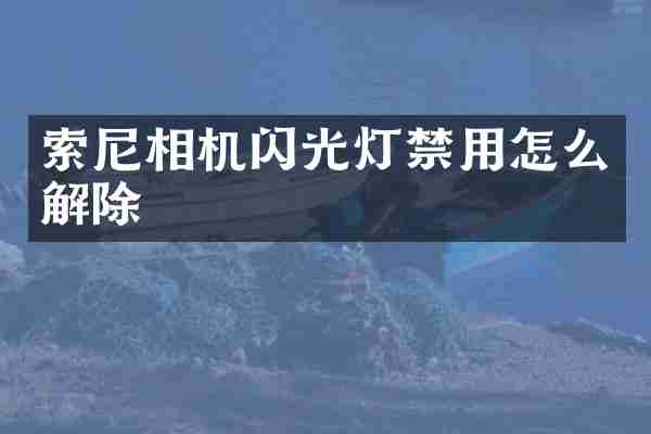 索尼相机闪光灯禁用怎么解除