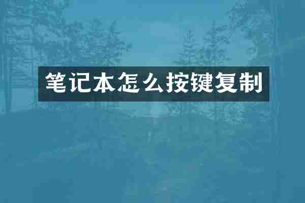 笔记本怎么按键复制